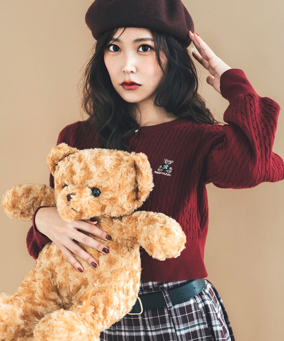 Azelyミニケーブルニットカーディガン