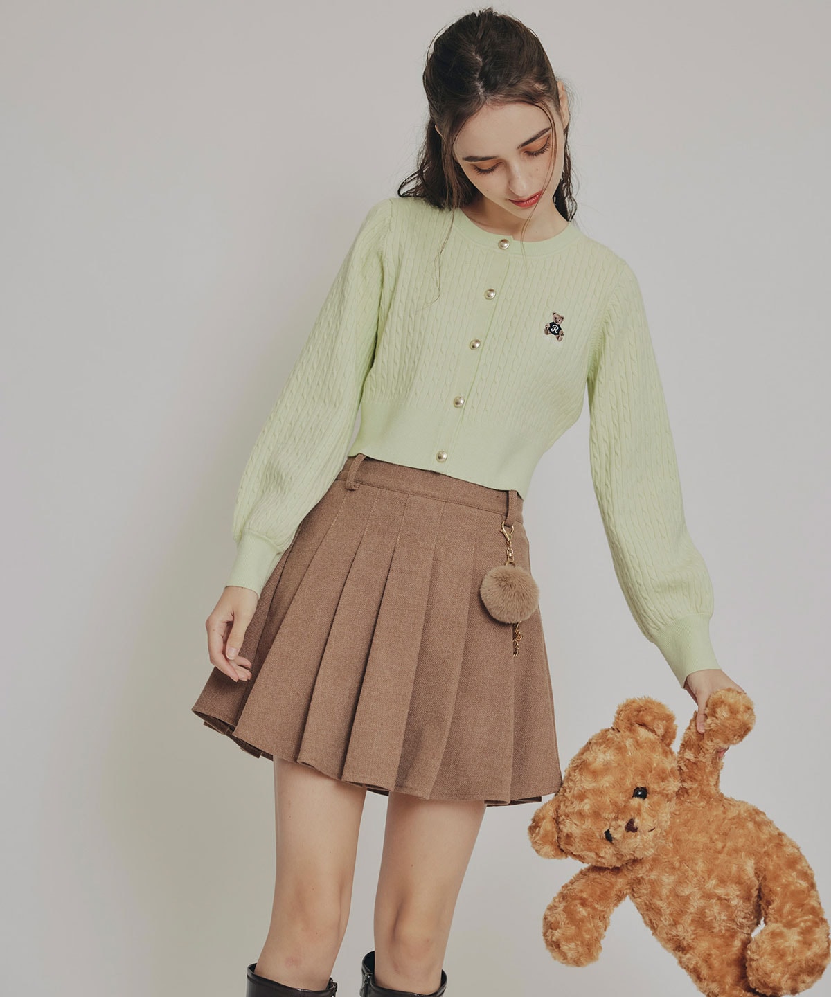 Azelyミニケーブルニットカーディガン