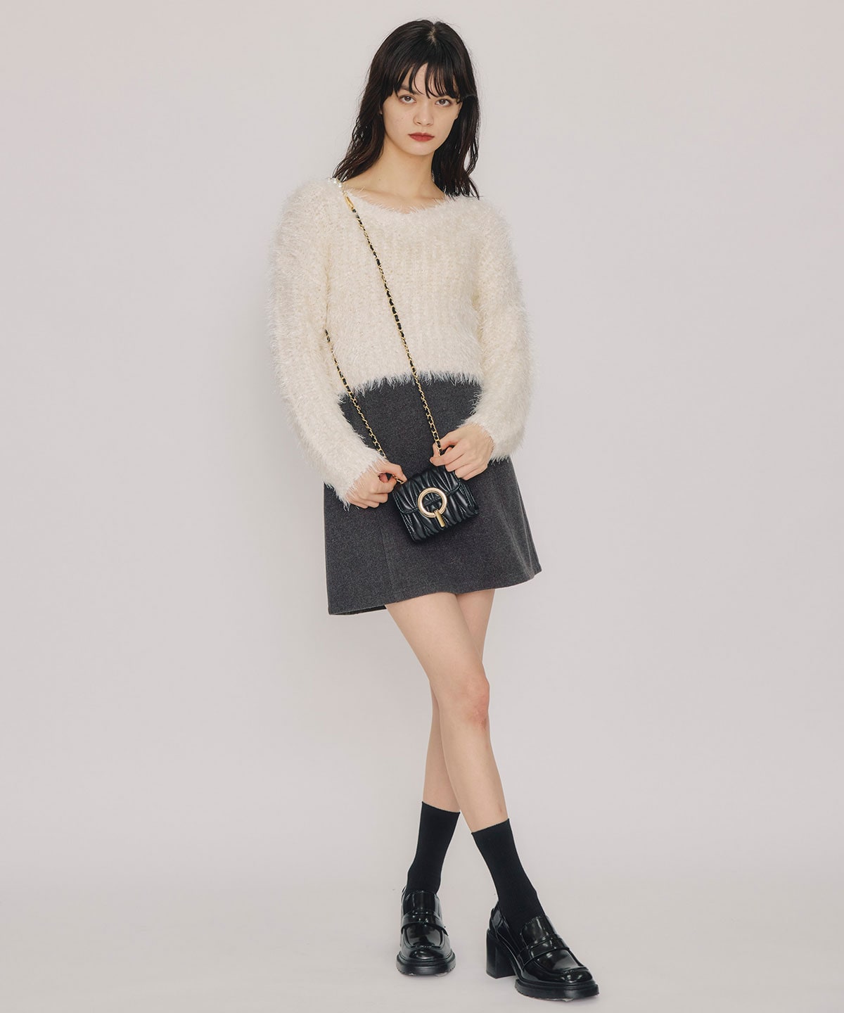 ブークレラメシャギーニットプルオーバー