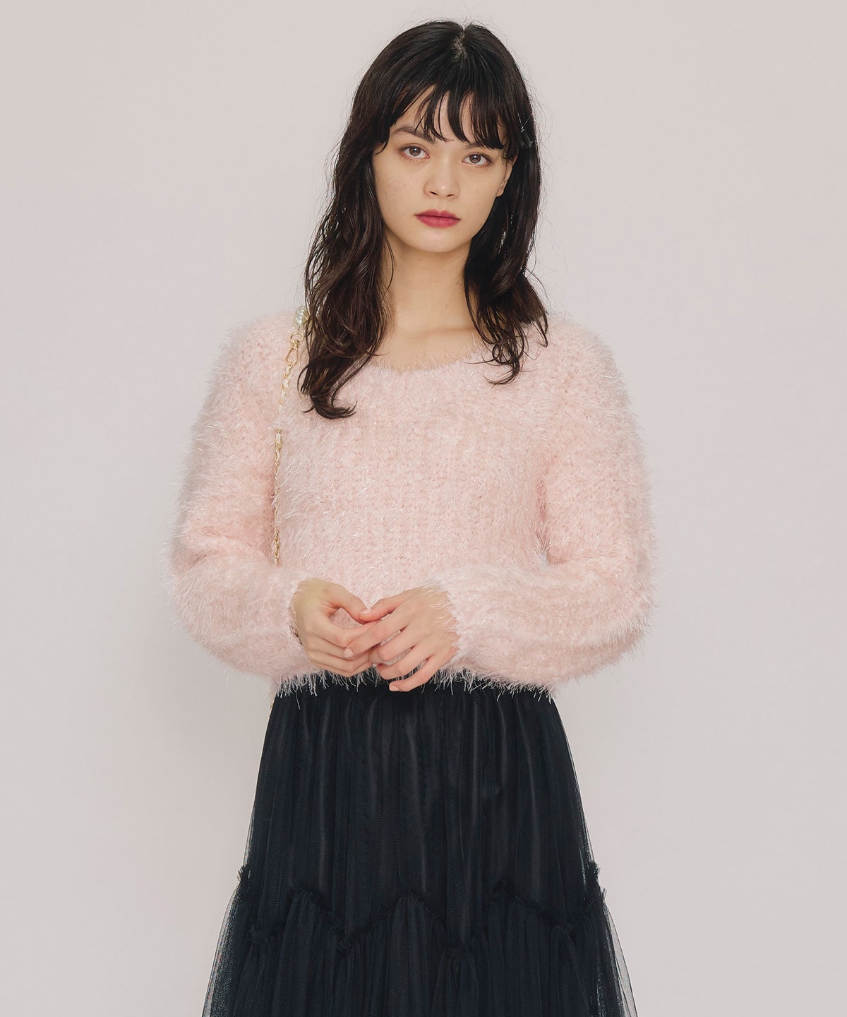 ブークレラメシャギーニットプルオーバー