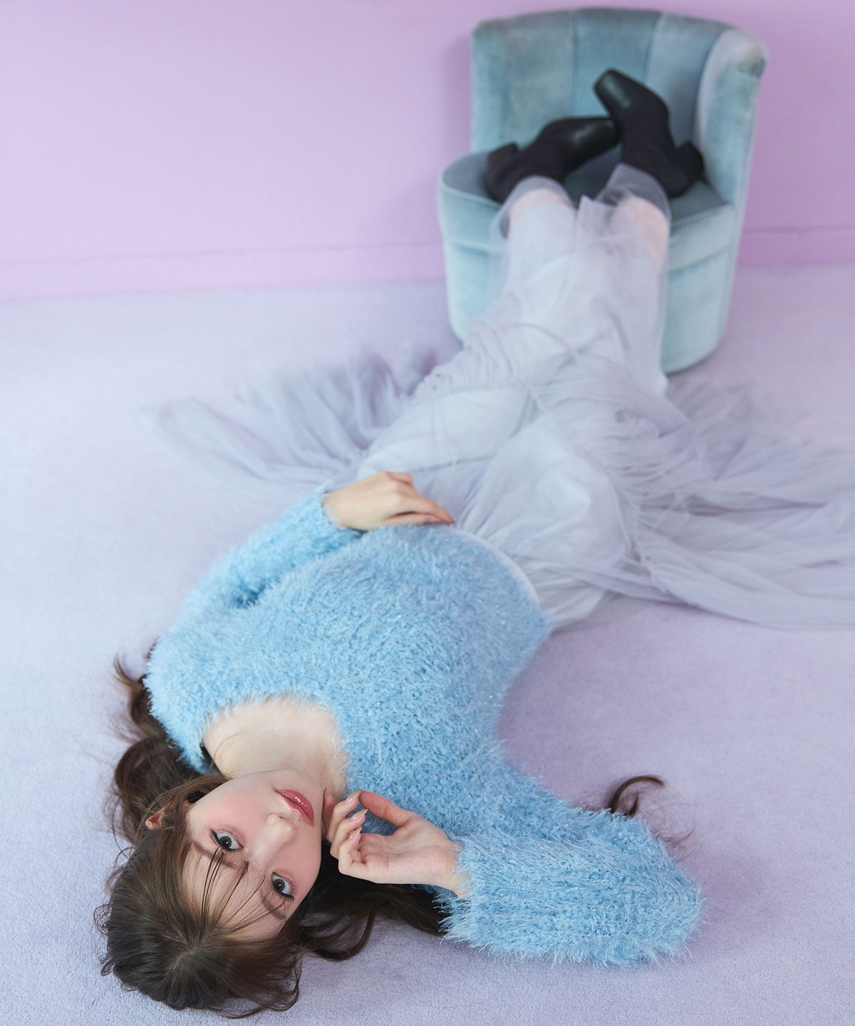 ブークレラメシャギーニットプルオーバー