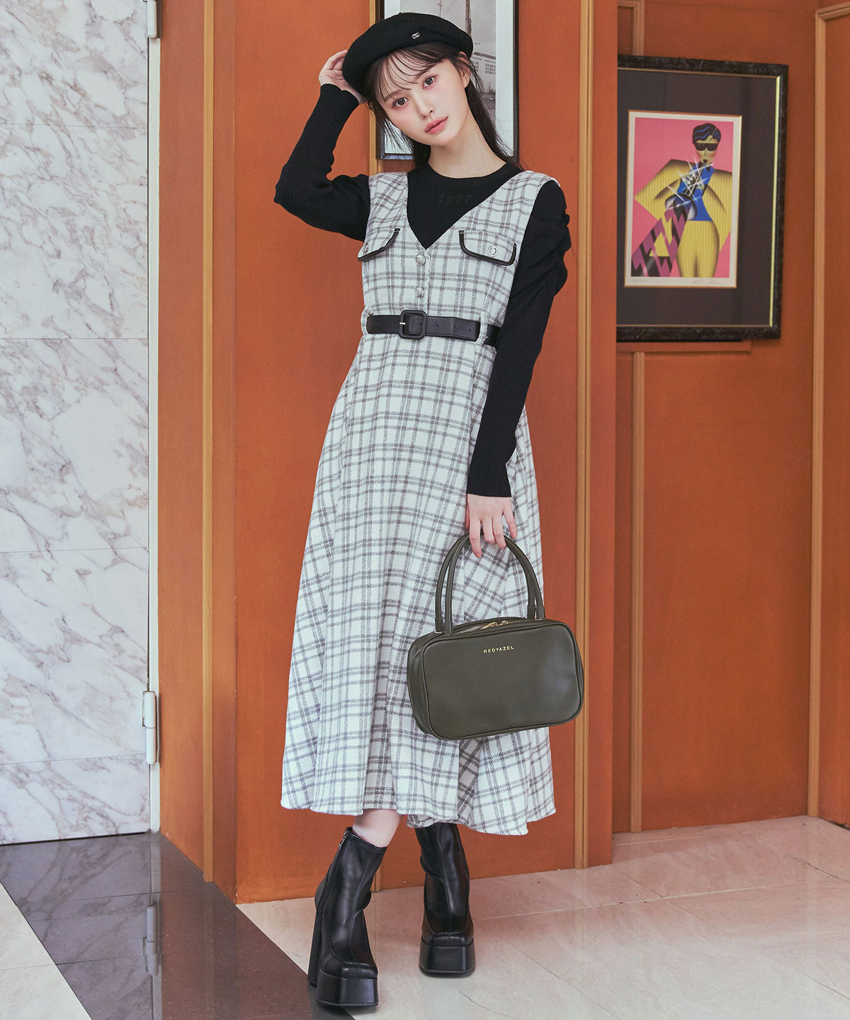 パワショルロゴリブニットトップス