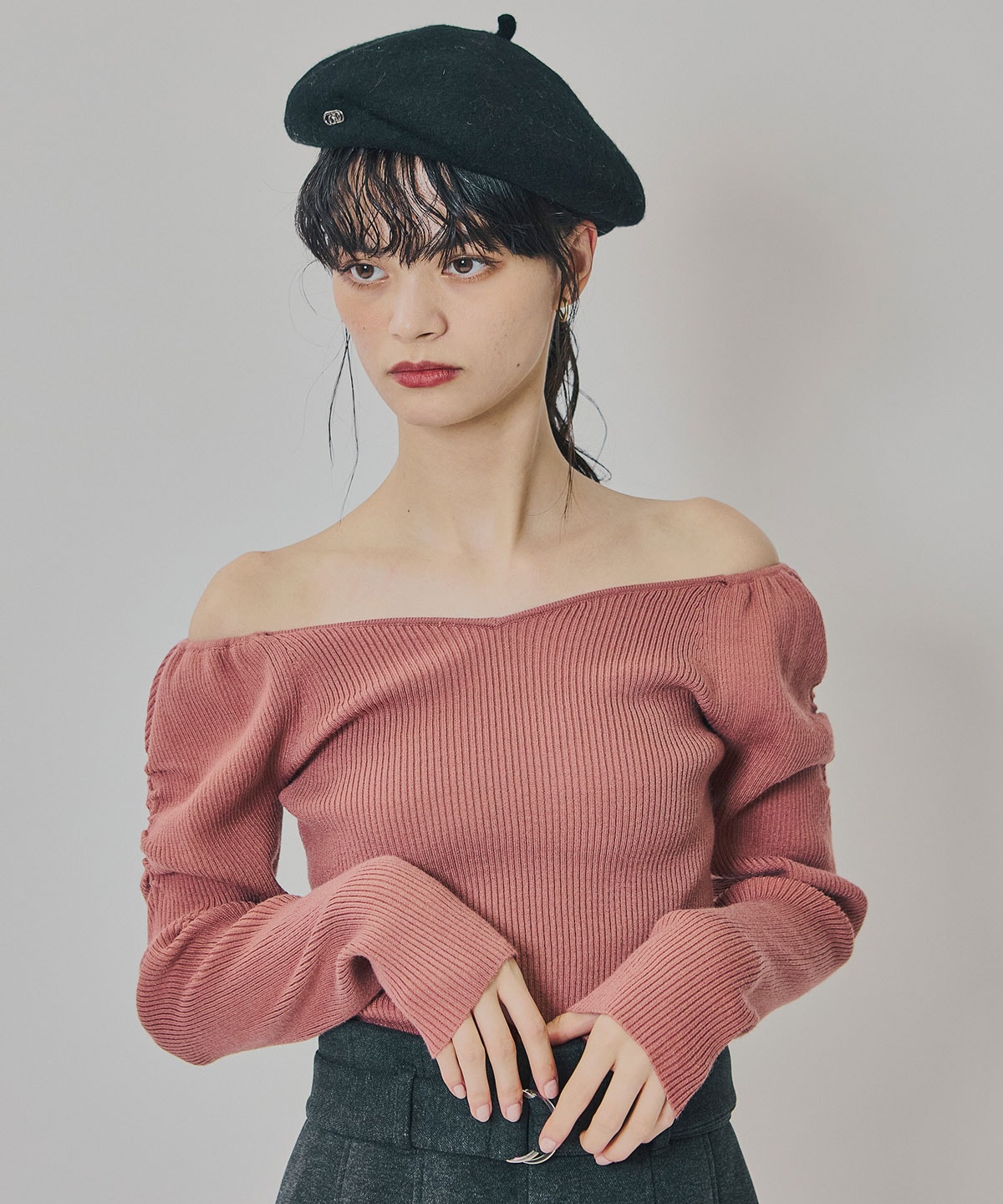 4wayリブニットトップス