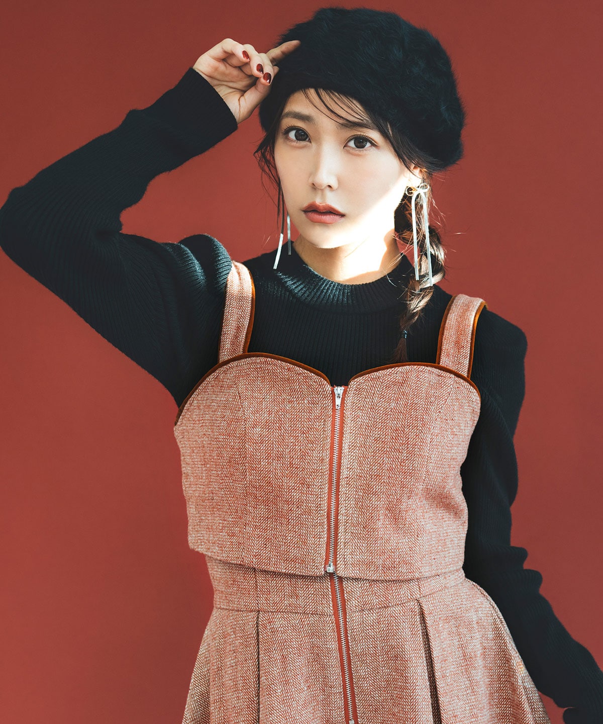 パワショルボトルネックニットトップス