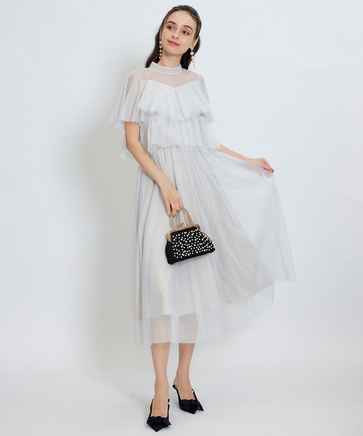 パールエンブロイダリー2WAYハンドバッグ