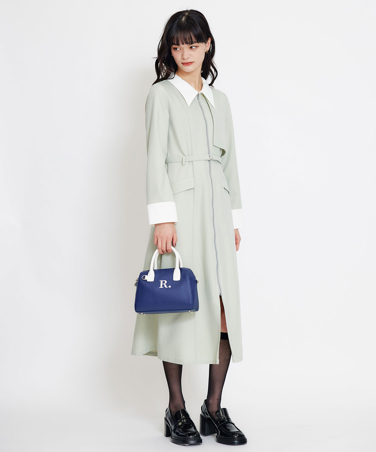 R.バイカラーミニボストンショルダーバッグ