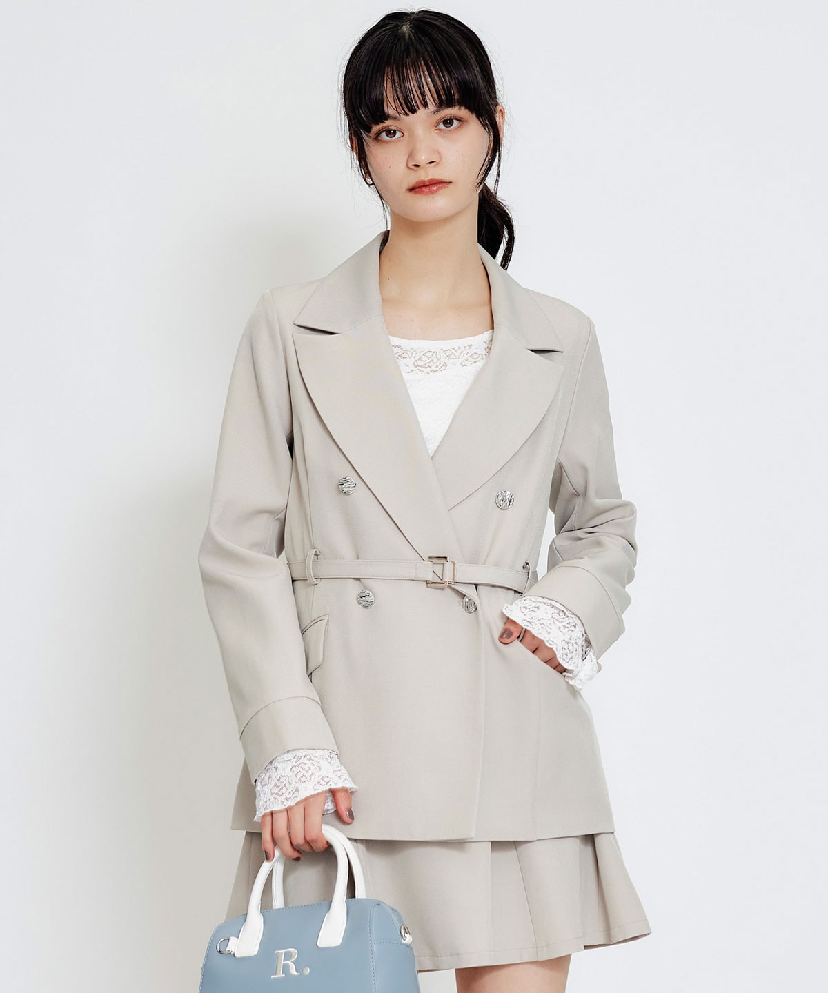 【セットアップ可能】ベルトチューリップミニスカート