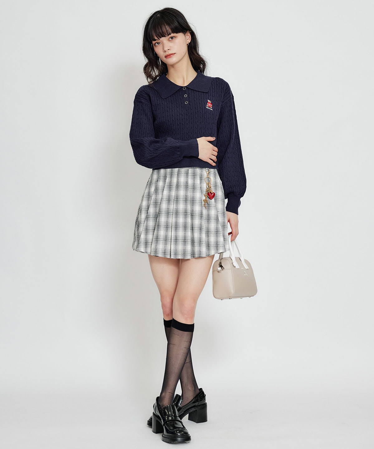 REDYAZEL×ハートチャームプリーツミニスカート