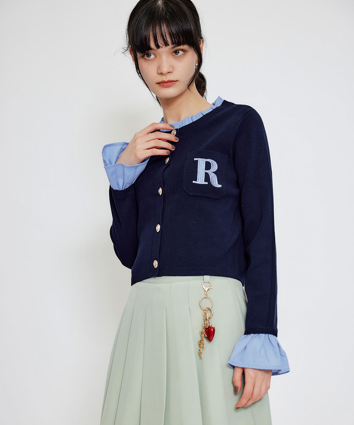 REDYAZEL×ハートチャームプリーツミニスカート