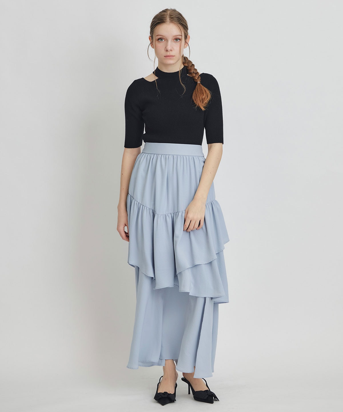 エアリーティアードロングスカート