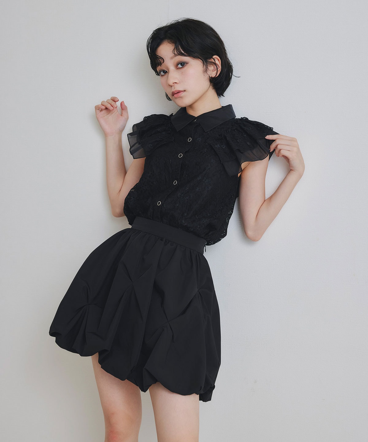 タックバルーンミニスカート
