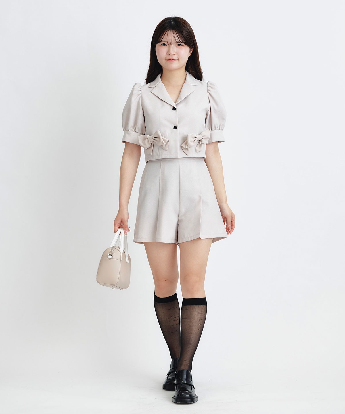 マルチリボンジャケット×ショートパンツセットアップ