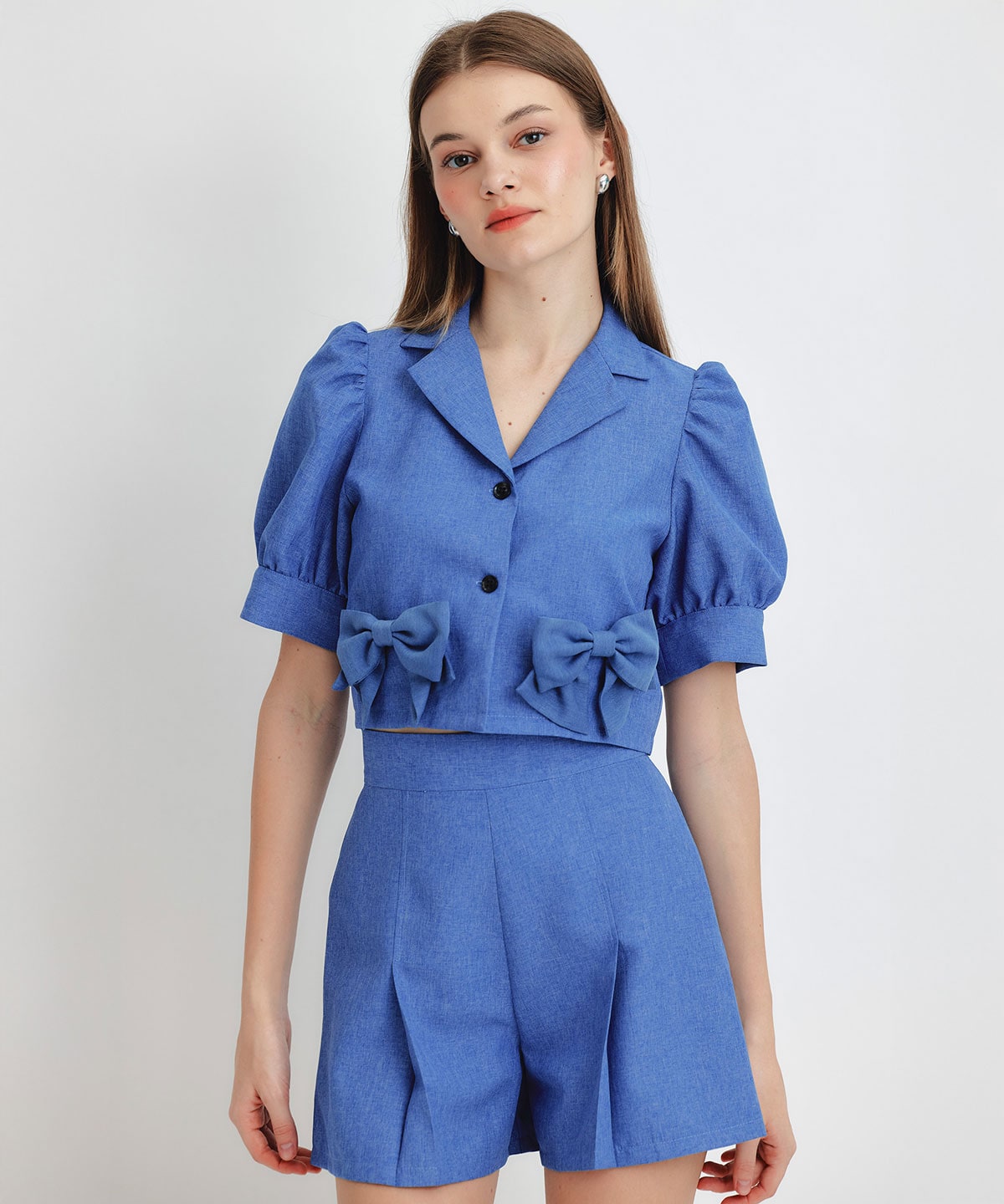 マルチリボンジャケット×ショートパンツセットアップ