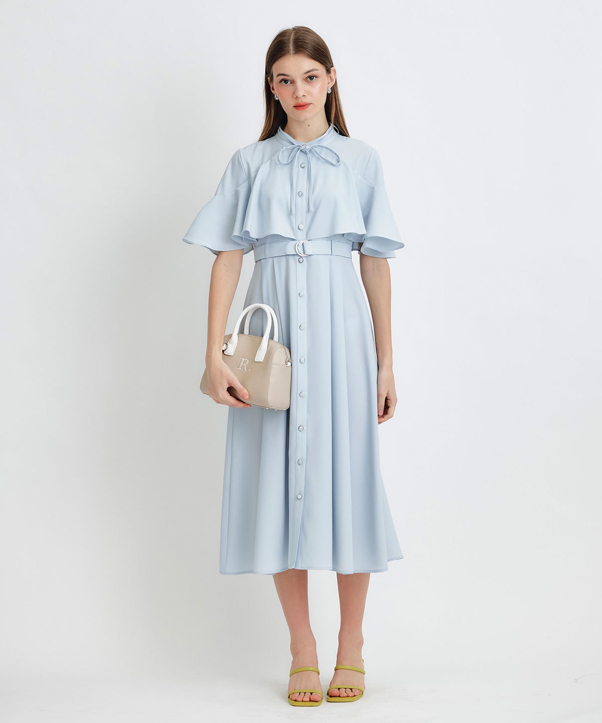 ケープフレアロングワンピース