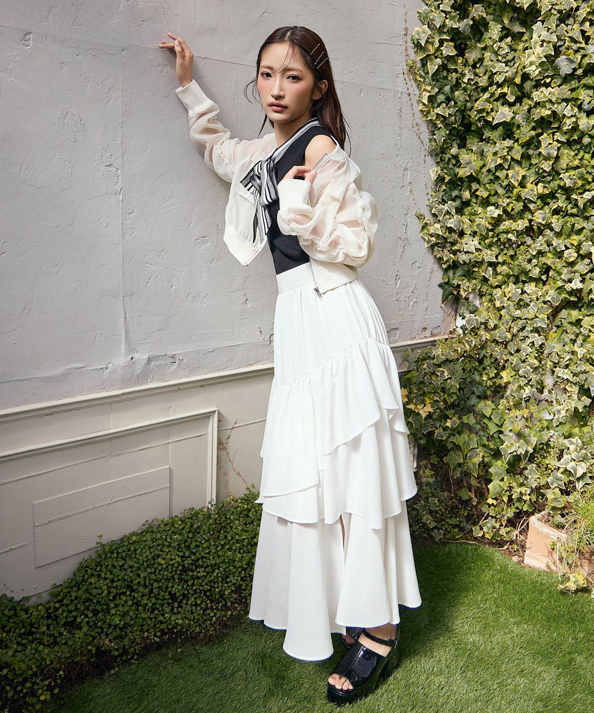 ギャザーシアーショートブルゾン