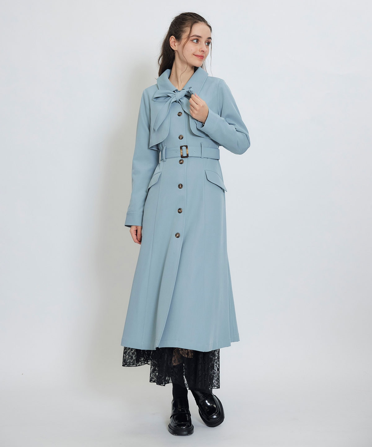 2WAYレイヤードライクリボントレンチコート