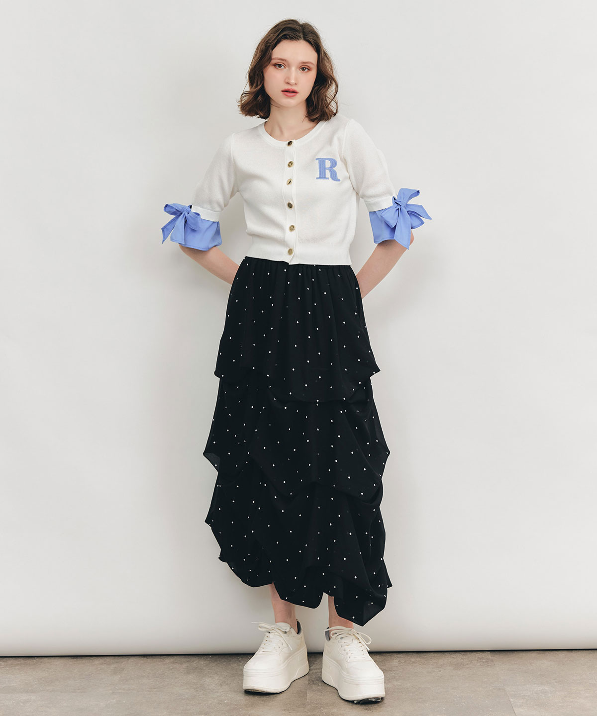 リボンスリーブRカーディガン