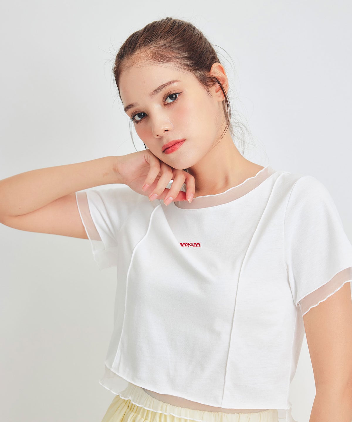 シアーレイヤードコンパクトロゴTシャツ