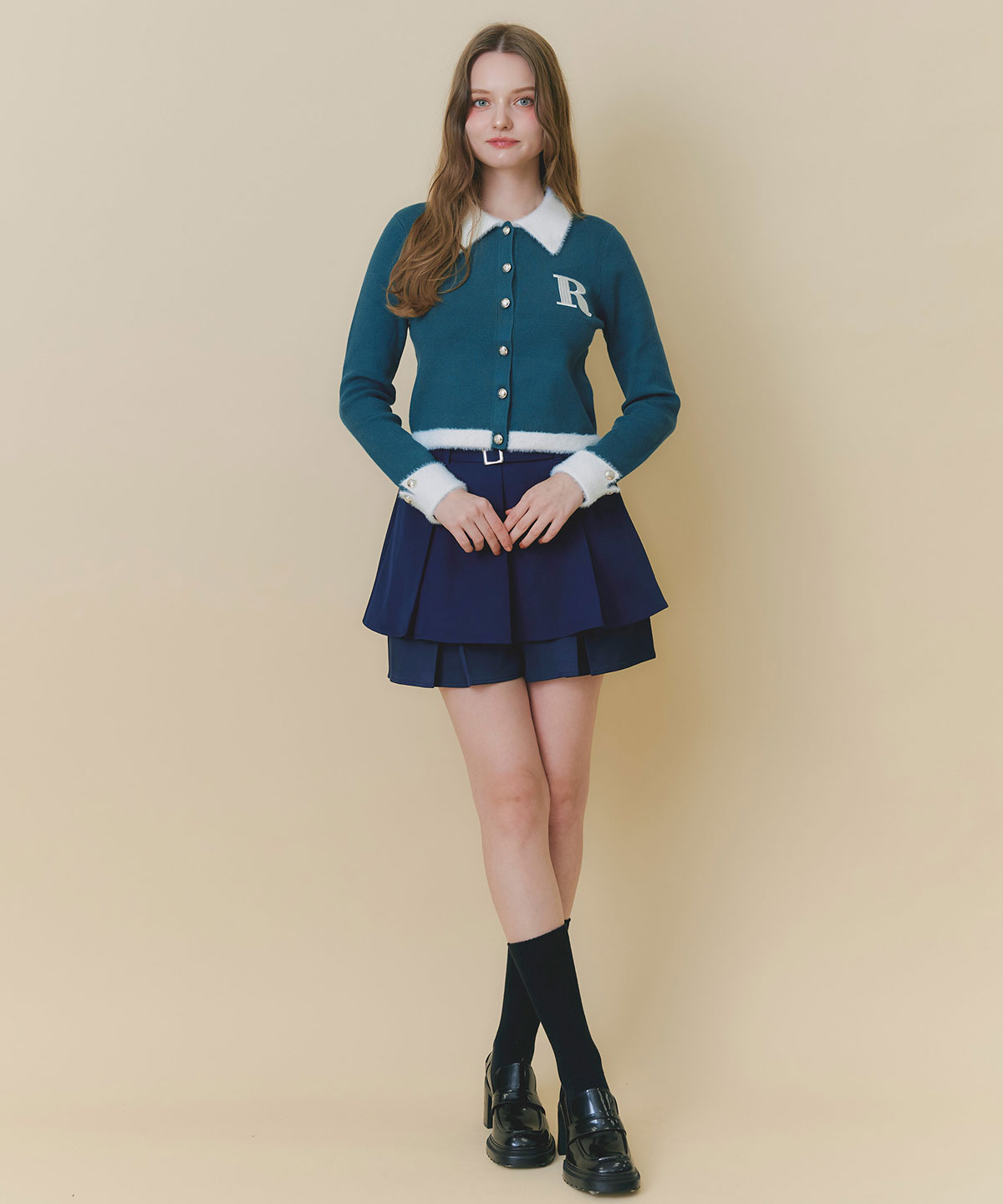 レイヤードプリーツキュロットスカート