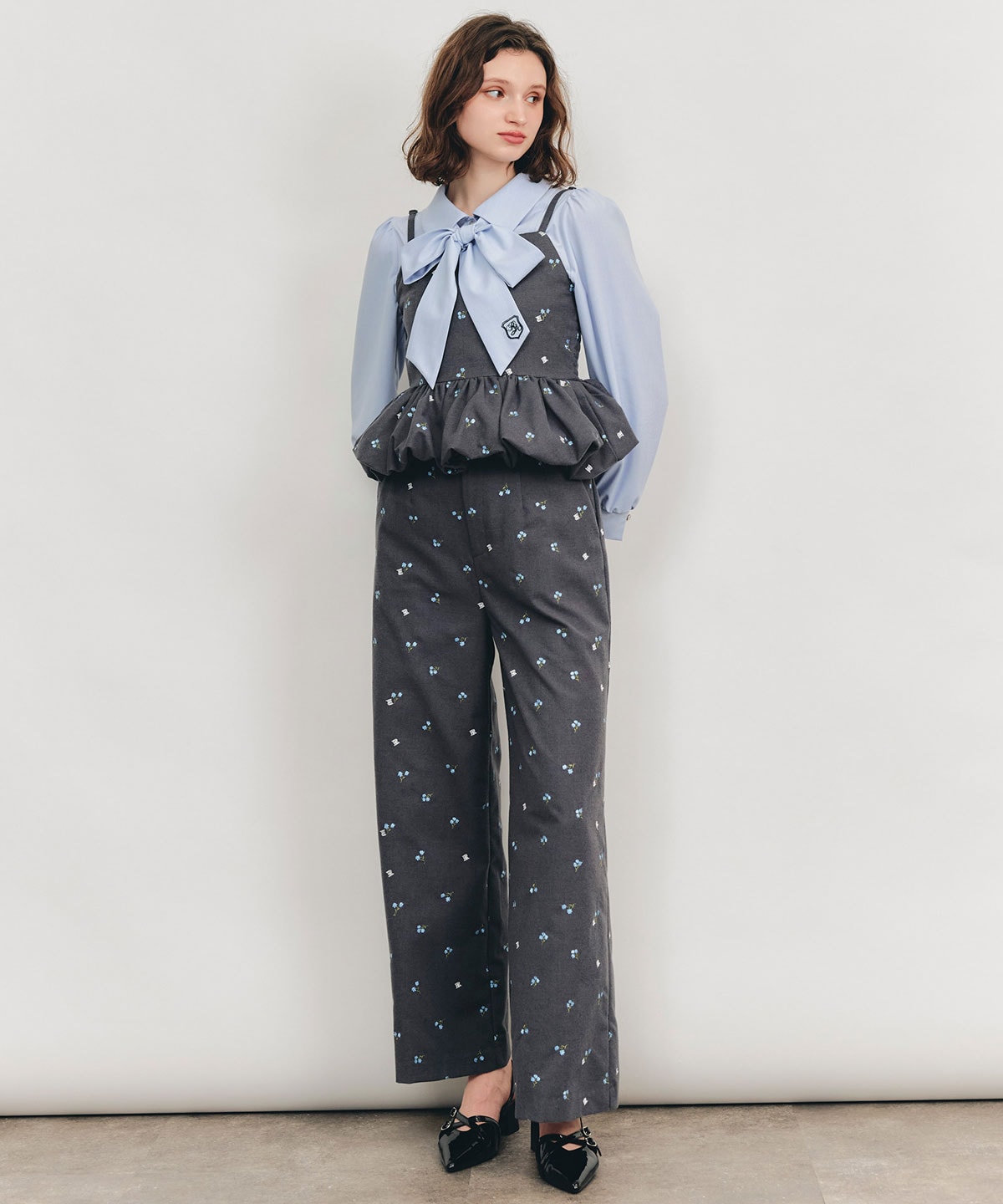 【Fleur monogram Series】フルールモノグラムエンブロイダリーワイドパンツ