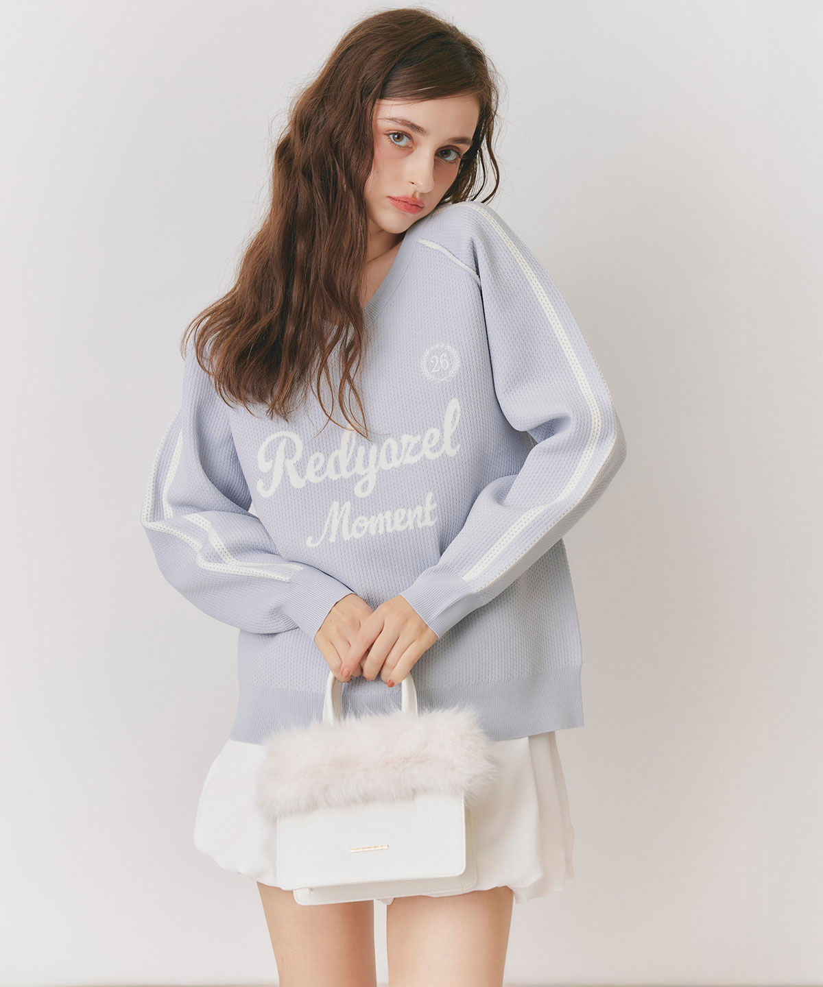 ロゴメッシュニット×バルーンショートパンツセットアップ