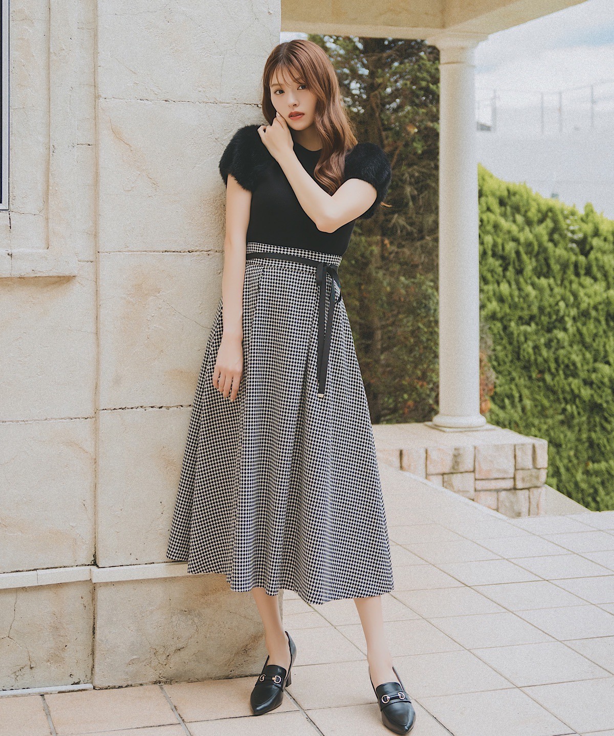 ふわふわフェザースリーブラメニットプルオーバー