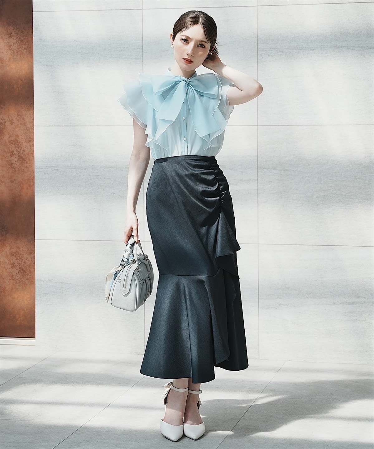 シャーリングフリルマーメイドスカート