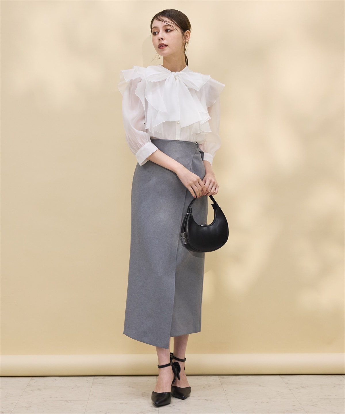 【日本製】ラップデザインタイトスカート