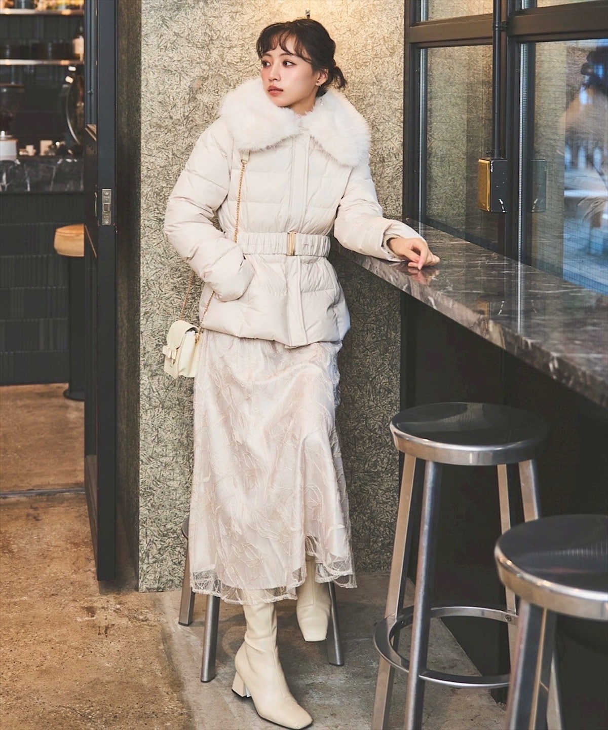 チュール刺繍スカート