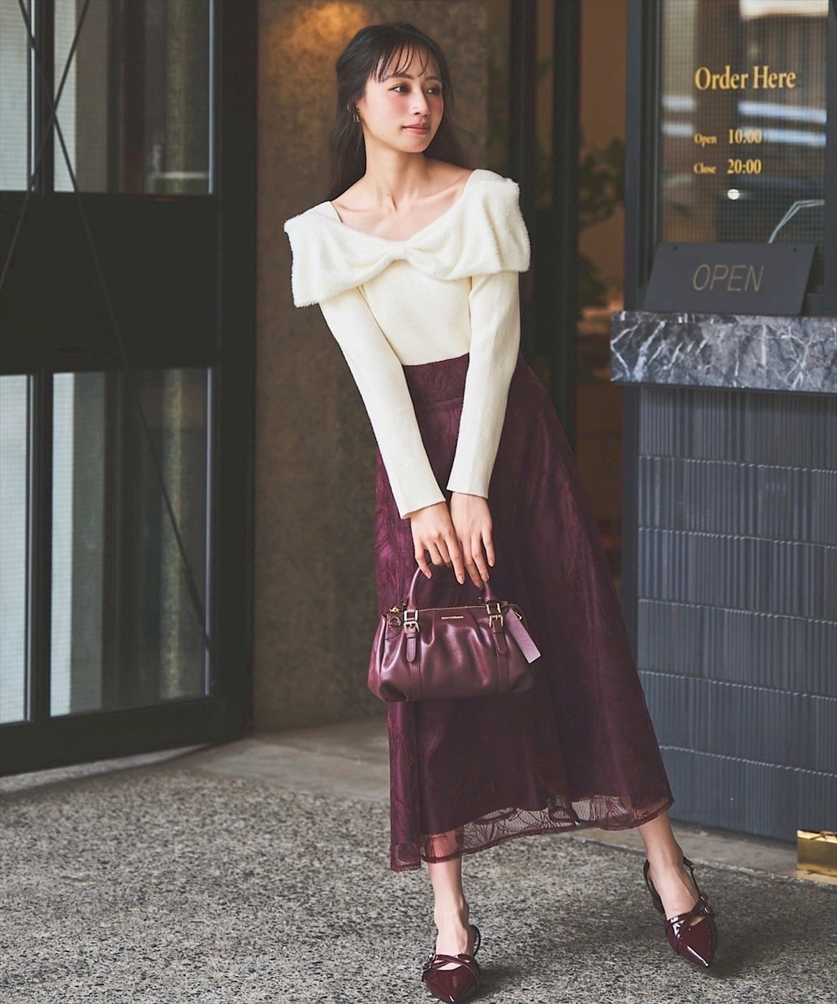 チュール刺繍スカート