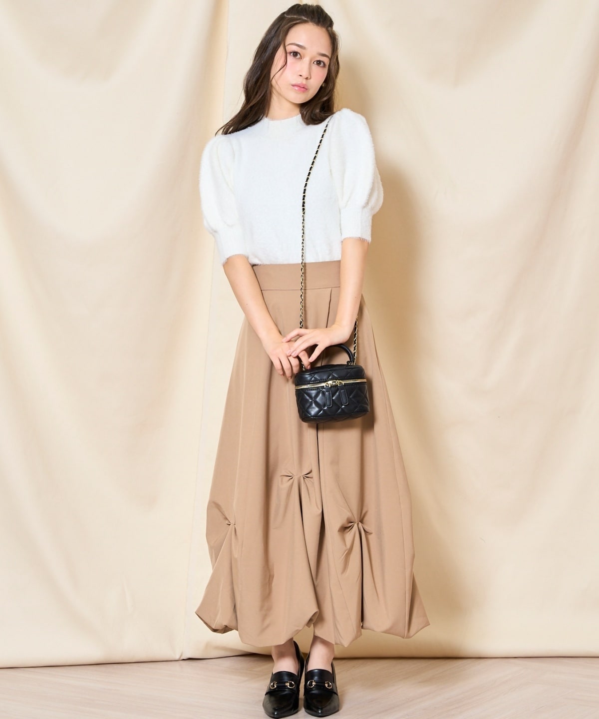 タックバルーンラップスカート