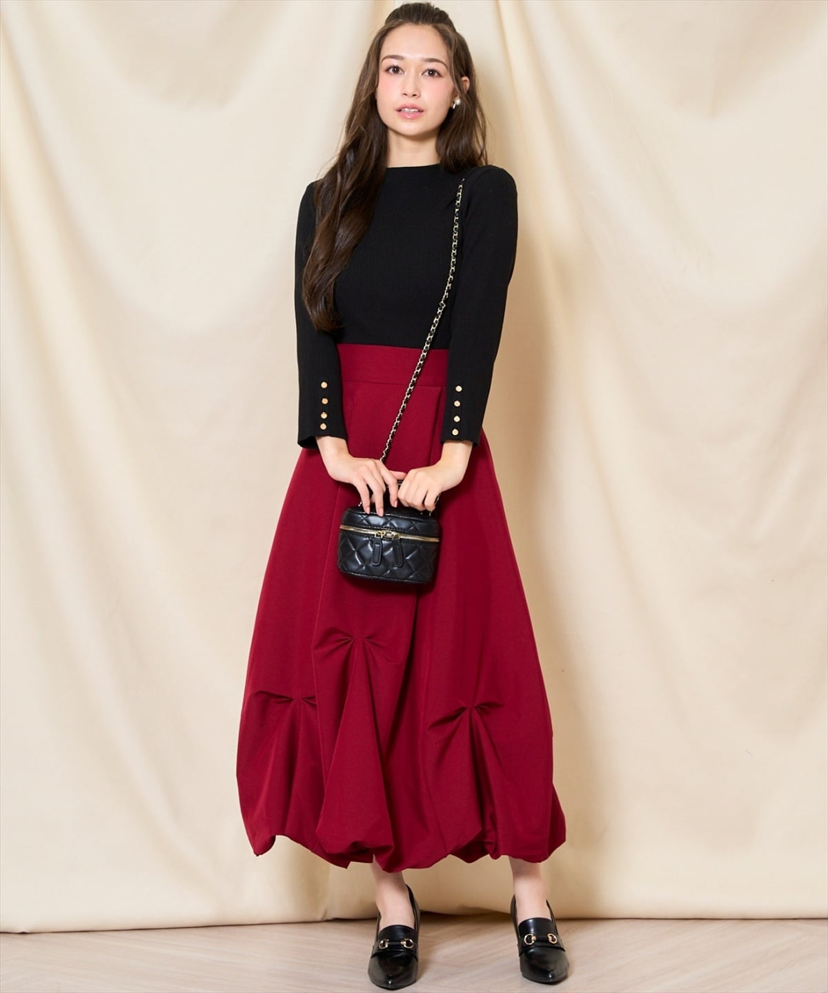 タックバルーンラップスカート