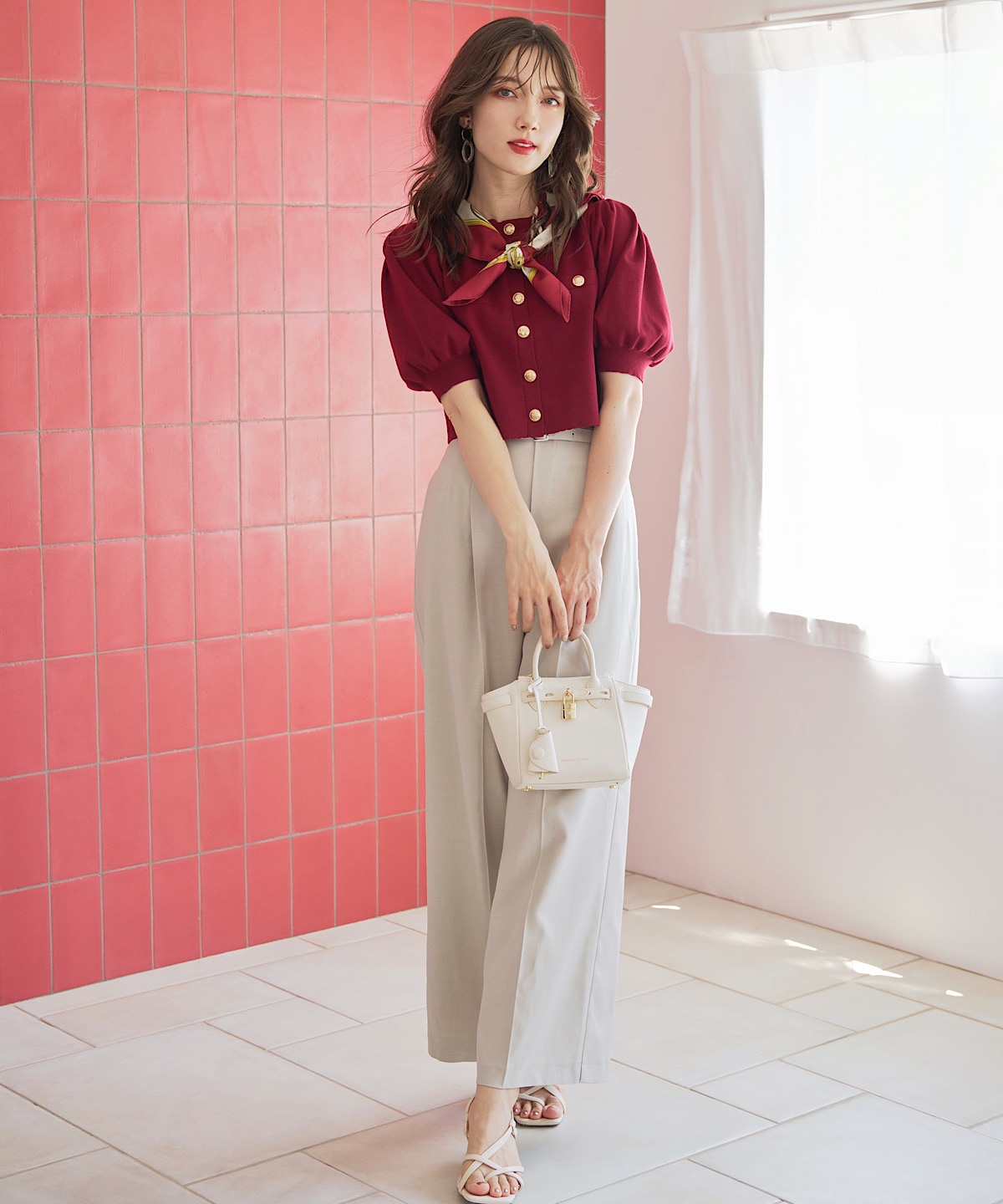 ベルテッドワイドパンツ