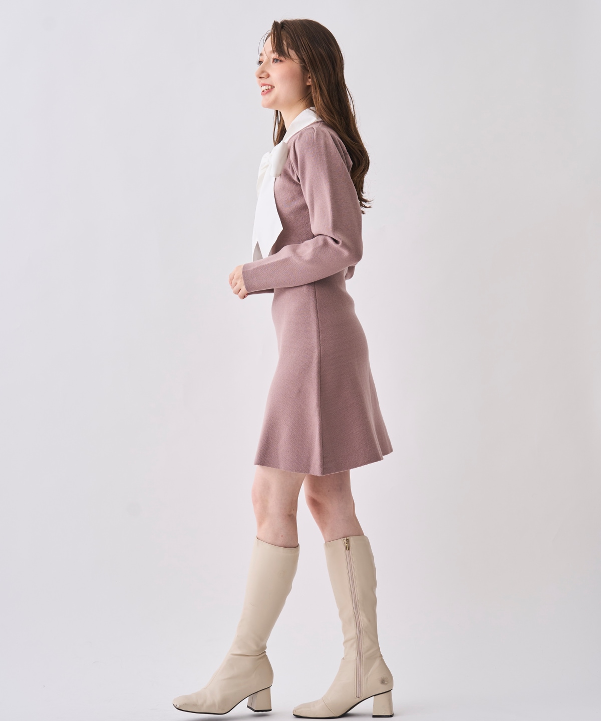 【NEW YEAR SPECIAL ITEM】ボウタイリボン付きニットワンピース