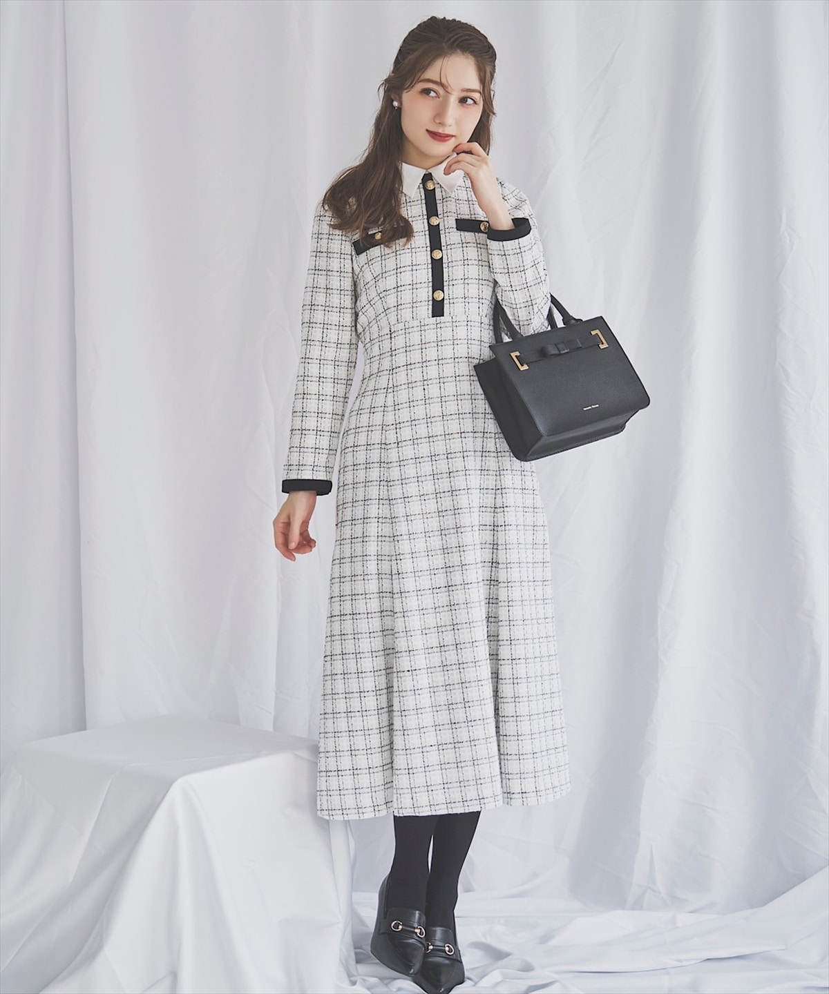 【11/21(Fri)発売】襟付きツイードワンピース