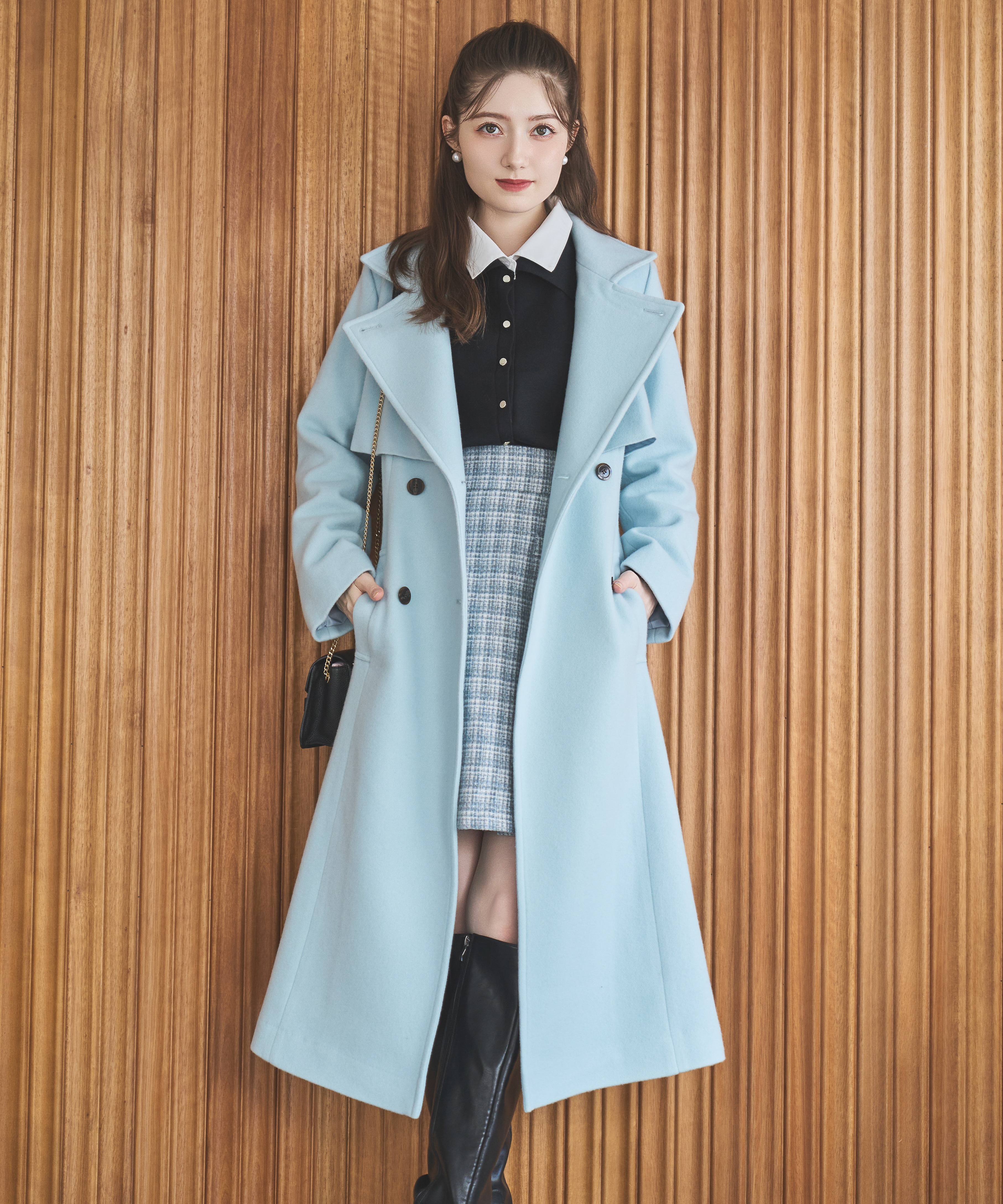 ウールスタンドカラーコート