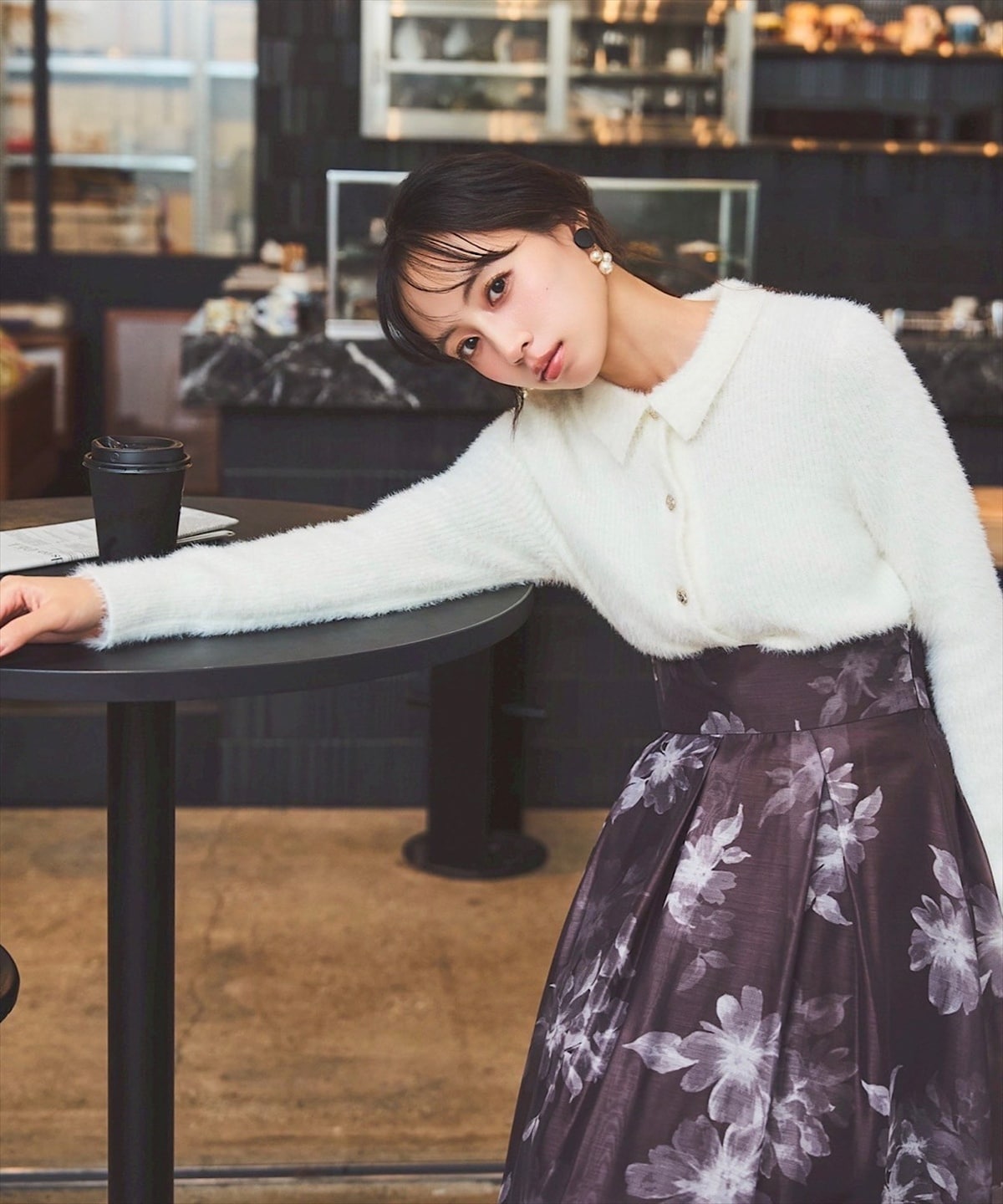 襟付きラメカーディガン