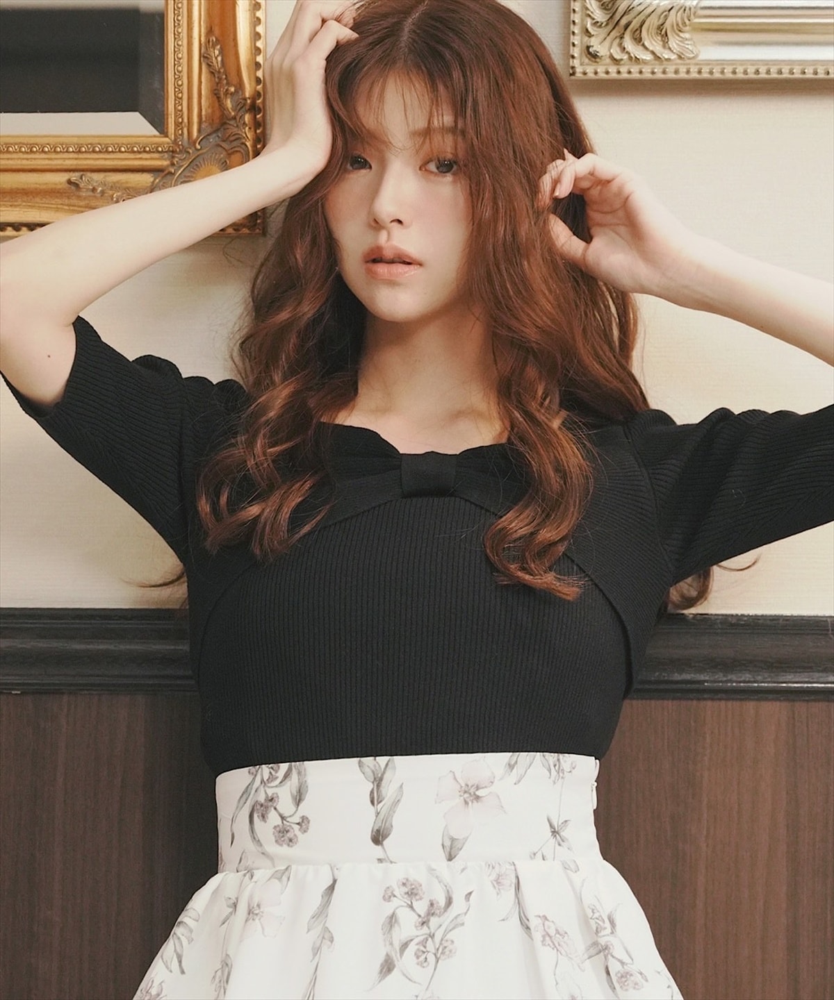 2WAYリボンリブニットプルオーバー