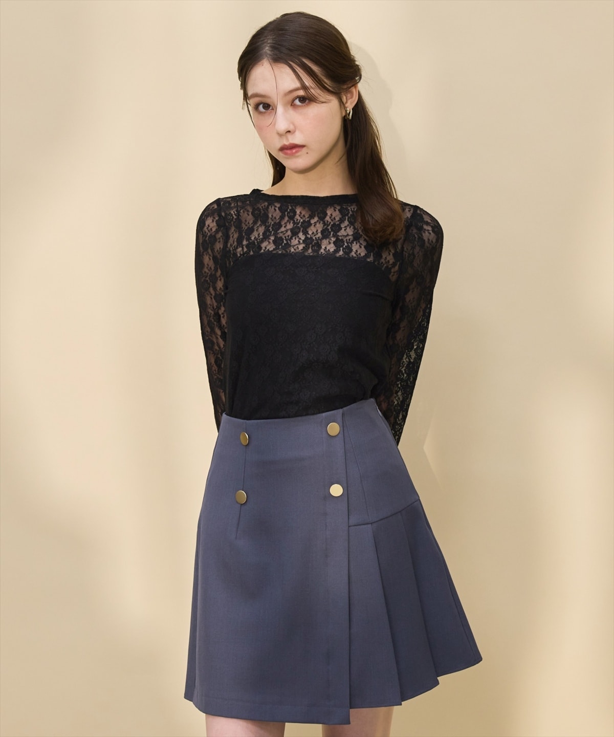 ストレッチレースプルオーバー