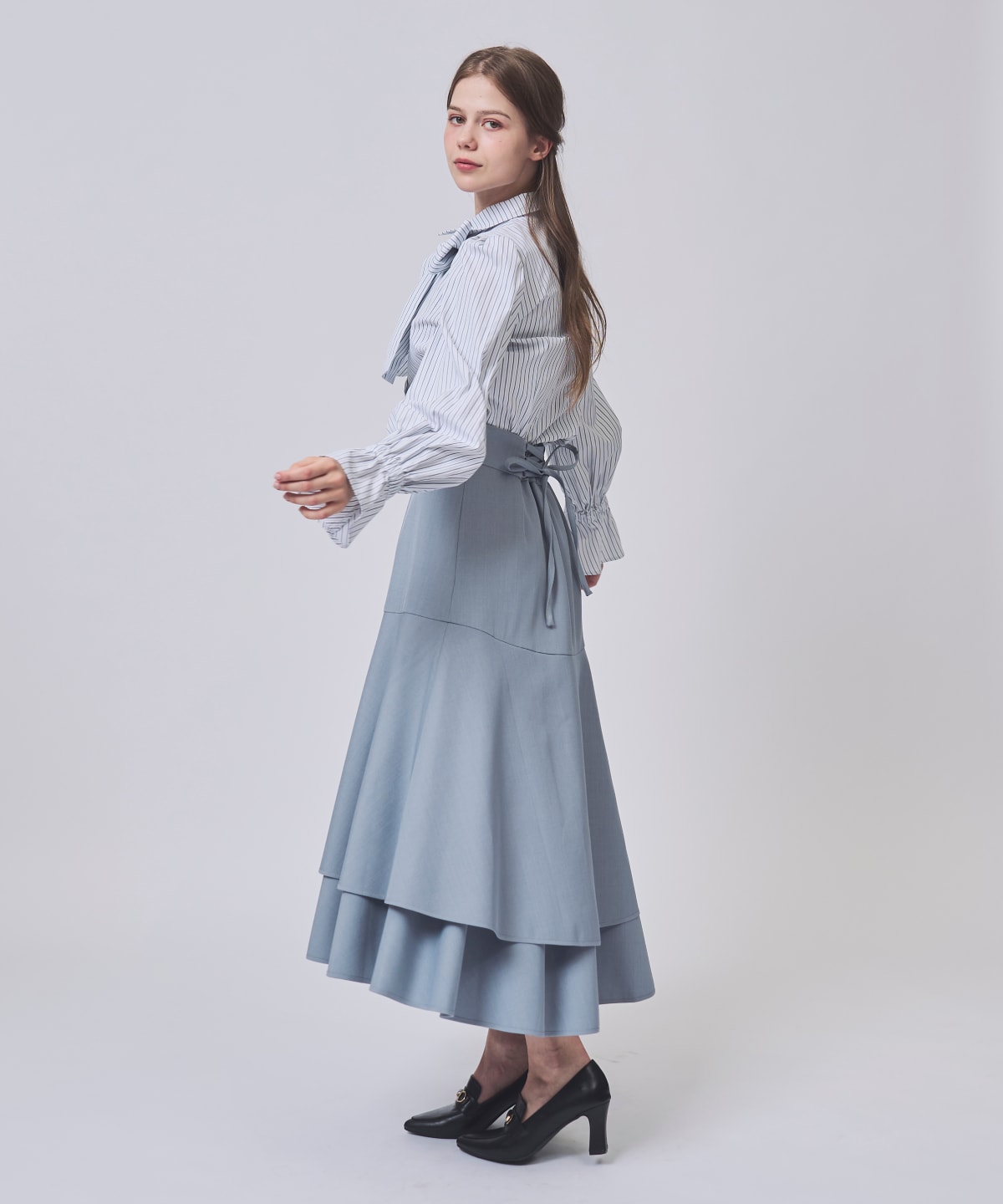 【1/30(Fri)発売開始】フレア袖ボウタイリボンブラウス