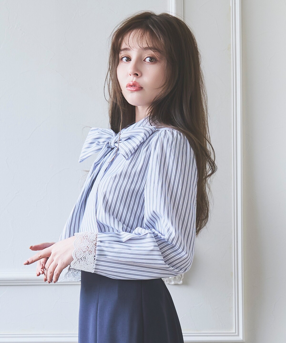 【3/6(Fri)発売】カフスレースボウタイブラウス