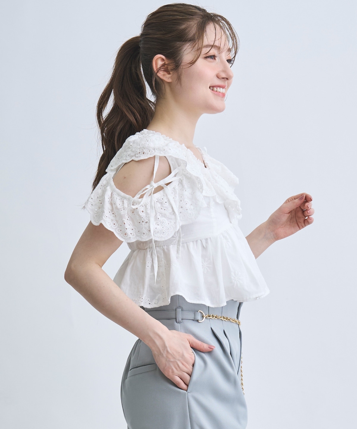 【4/10(Fri)予約開始】レースペプラムブラウス