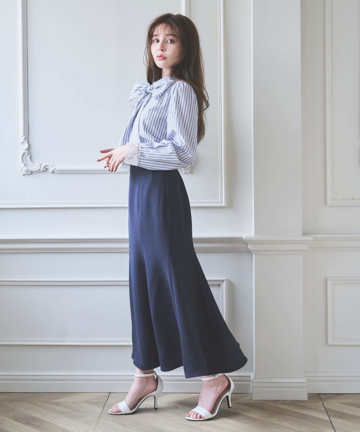 日本製ビットベルト付きマーメイドスカート