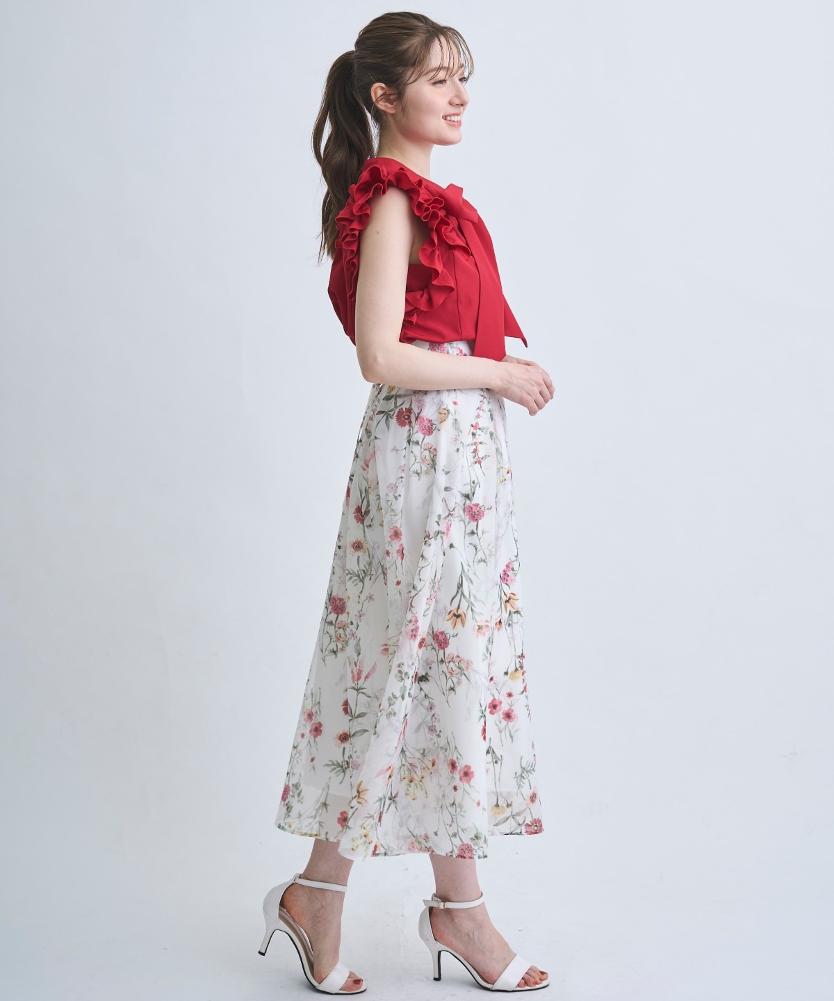 【4/10(Fri)発売】シアーグリーンフラワースカート