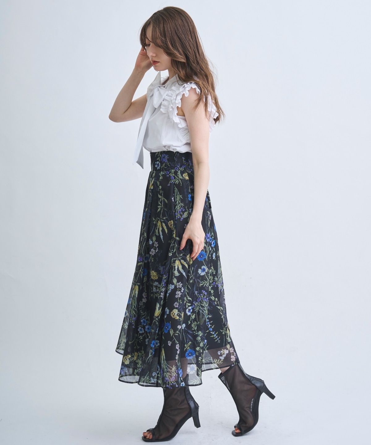 【4/10(Fri)発売】シアーグリーンフラワースカート