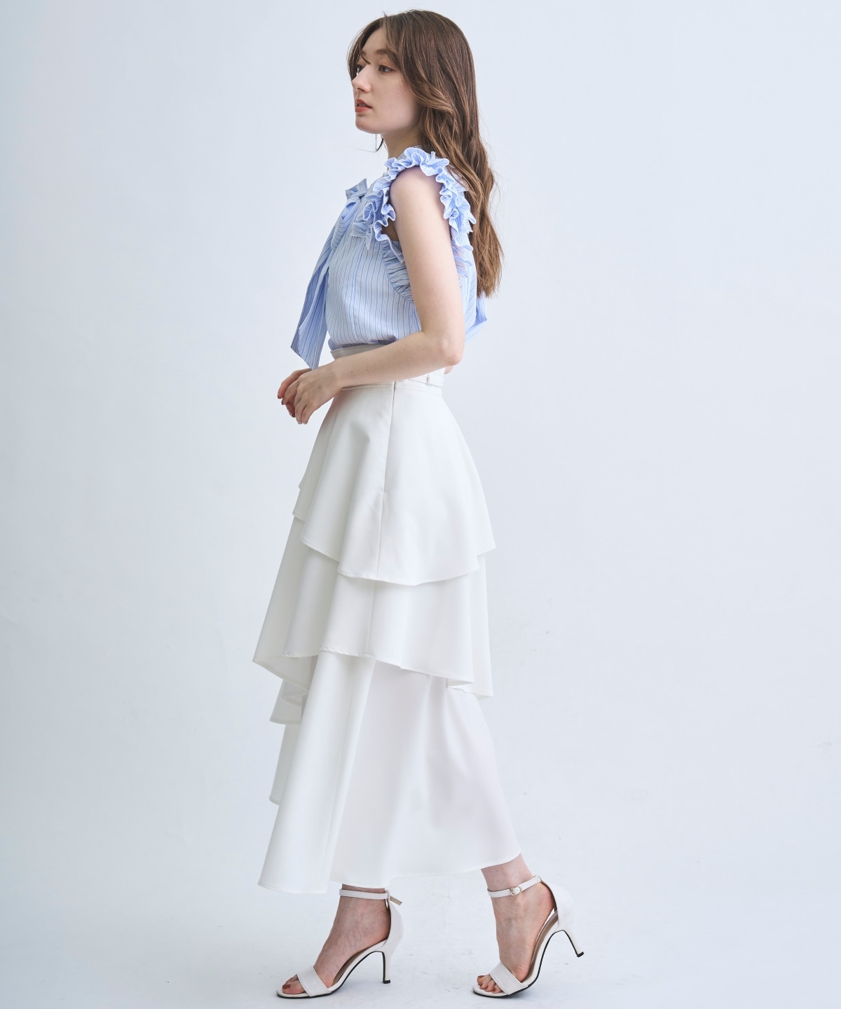 【4/3(Fri)発売】ベルト付きティアードスカート