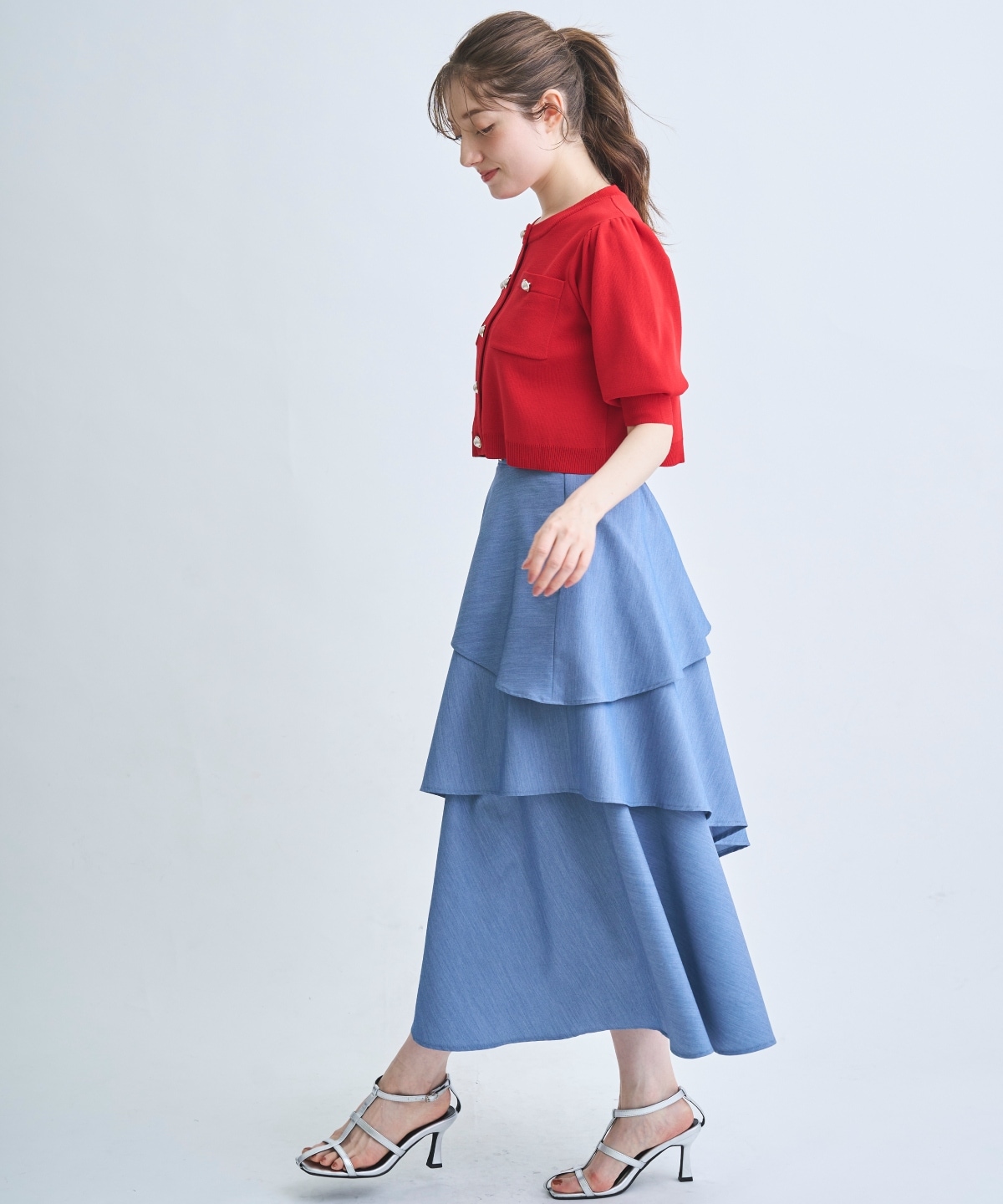 【4/3(Fri)発売】ベルト付きティアードスカート