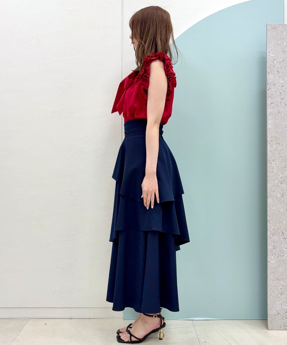 【4/3(Fri)発売】ベルト付きティアードスカート