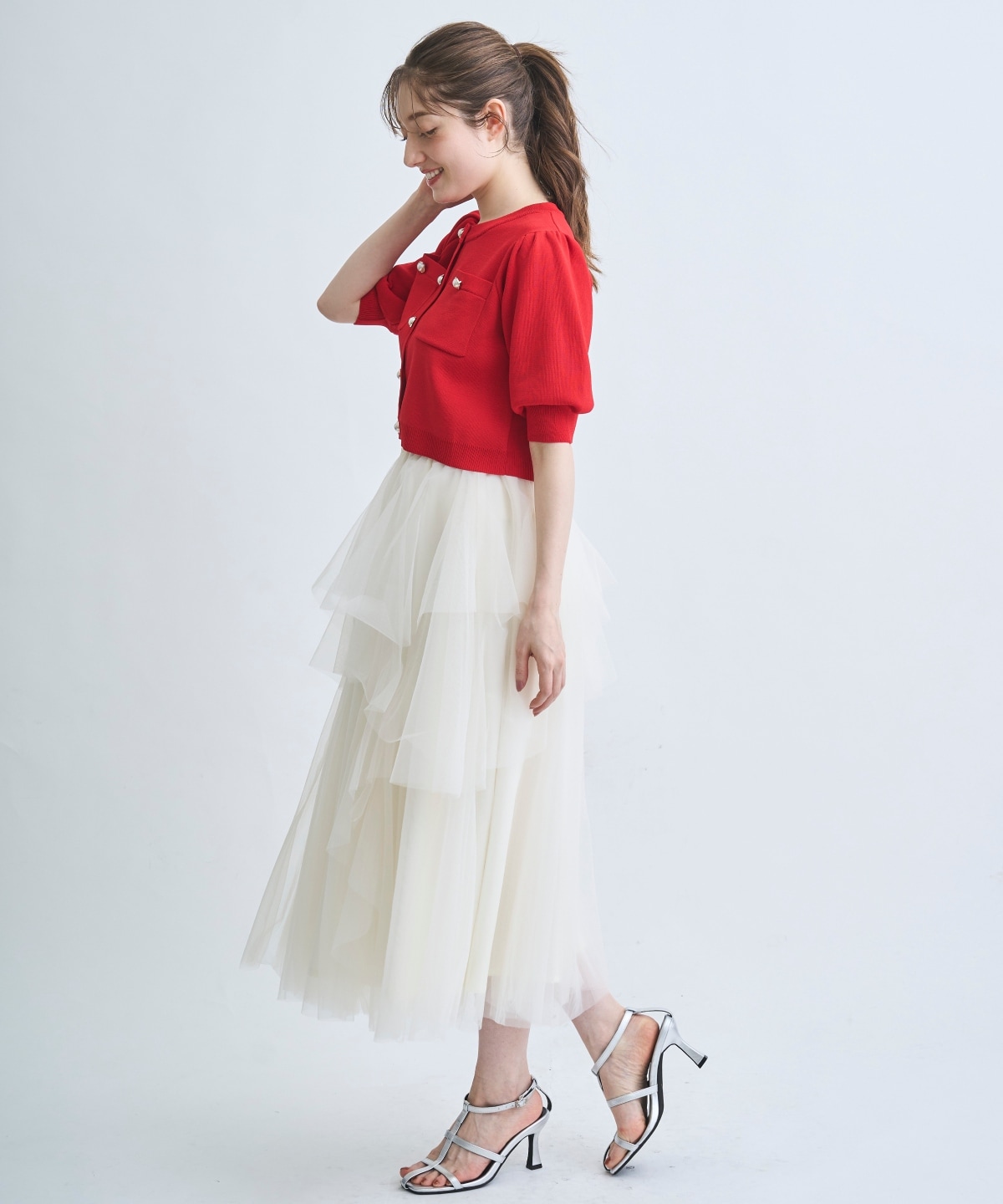 【4/10(Fri)発売】ボリュームチュールティアードスカート