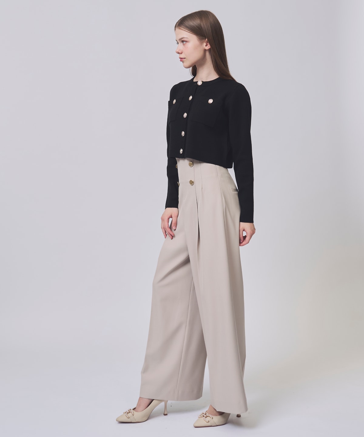 【1/30(Fri)発売開始】ハイウエストタックワイドパンツ